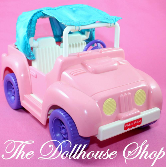 Fisher Price Loving Family Dollhouse Pink Dream Cruiser Jeep Car-Toys & Hobbies:Preschool Toys & Pretend Play:Fisher-Price:1963-Now:Dollhouses-Fisher-Price-Cars Vans & Campers,Dollhouse,Dream Dollhouse,Fisher Price,Loving Family,New Boxed Sets-The Dollhouse Shop