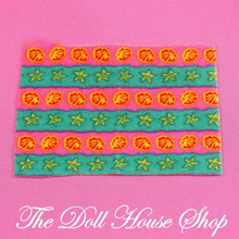 Fisher Price Loving Family Dollhouse Pink Green Picnic Blanket Floor Rug-Toys & Hobbies:Preschool Toys & Pretend Play:Fisher-Price:1963-Now:Dollhouses-Fisher-Price-Backyard Fun,Beach and Boat Sets,Blankets & Rugs,Dollhouse,Fisher Price,Loving Family,Used-The Dollhouse Shop