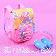 Fisher Price Loving Family Dollhouse Pink Hiking Camping Bag Backpack Picnic-Toys & Hobbies:Preschool Toys & Pretend Play:Fisher-Price:1963-Now:Dollhouses-Fisher-Price-Camping Sets,Doll Dress Ups,Dollhouse,Fisher Price,Loving Family,Used-The Dollhouse Shop