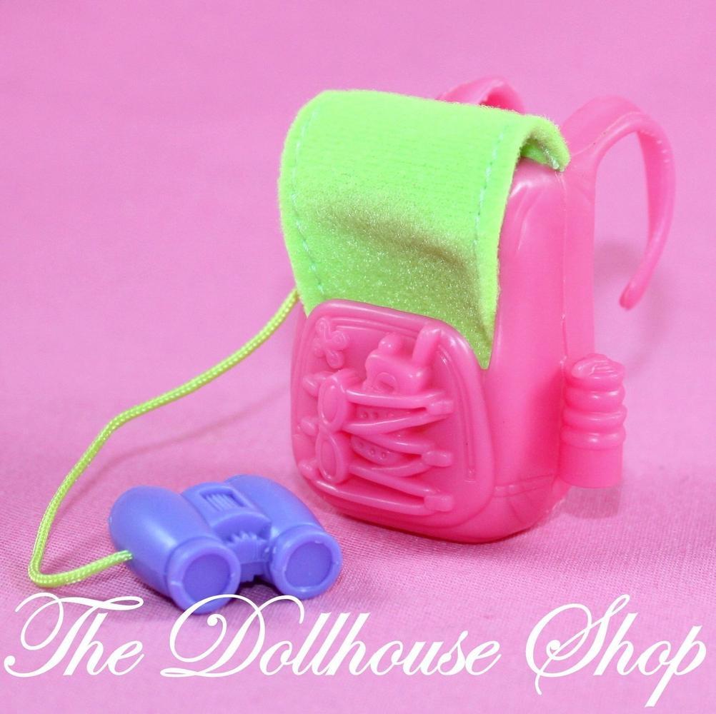 Fisher Price Loving Family Dollhouse Pink Hiking Camping Bag Backpack Picnic-Toys & Hobbies:Preschool Toys & Pretend Play:Fisher-Price:1963-Now:Dollhouses-Fisher-Price-Camping Sets,Doll Dress Ups,Dollhouse,Fisher Price,Loving Family-Fisher Price Loving Family Dollhouse Pink Hiking Backpack with purple binoculars for fun camping play. Find it now at The Dollhouse Shop!-The Dollhouse Shop