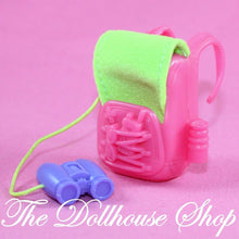 Fisher Price Loving Family Dollhouse Pink Hiking Camping Bag Backpack Picnic-Toys & Hobbies:Preschool Toys & Pretend Play:Fisher-Price:1963-Now:Dollhouses-Fisher-Price-Camping Sets,Doll Dress Ups,Dollhouse,Fisher Price,Loving Family-Fisher Price Loving Family Dollhouse Pink Hiking Backpack with purple binoculars for fun camping play. Find it now at The Dollhouse Shop!-The Dollhouse Shop