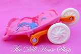 Fisher Price Loving Family Dollhouse Pink Jogger Twin Baby Doll Pram Stroller-Toys & Hobbies:Preschool Toys & Pretend Play:Fisher-Price:1963-Now:Dollhouses-Fisher-Price-Baby,Dollhouse,Fisher Price,Loving Family,Nursery Room,Pink,Used-The Dollhouse Shop