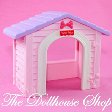 Fisher Price Loving Family Dollhouse Pink Pet Puppy Dog Kennel Cat House-Toys & Hobbies:Preschool Toys & Pretend Play:Fisher-Price:1963-Now:Dollhouses-Fisher-Price-Animal & Pet Accessories,Dollhouse,Fisher Price,Loving Family,Pink,Purple,Used-The Dollhouse Shop