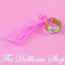 Fisher Price Loving Family Dollhouse Pink Princess Crown Tiara veil-Toys & Hobbies:Preschool Toys & Pretend Play:Fisher-Price:1963-Now:Dollhouses-Fisher-Price-Doll Dress Ups,Dollhouse,Fisher Price,Kids Bedroom,Loving Family,Nursery Room-The Dollhouse Shop