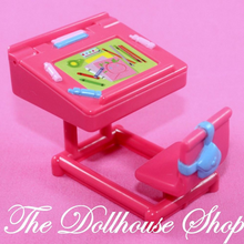 Fisher Price Loving Family Dollhouse Pink School Desk chair Kids Playroom school-Toys & Hobbies:Preschool Toys & Pretend Play:Fisher-Price:1963-Now:Dollhouses-Fisher-Price-Dollhouse,Fisher Price,Kids Bedroom,Loving Family,Office,Used-The Dollhouse Shop