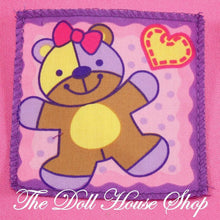 Fisher Price Loving Family Dollhouse Pink Teddy Bear Blanket Rug Nursery-Toys & Hobbies:Preschool Toys & Pretend Play:Fisher-Price:1963-Now:Dollhouses-Fisher-Price-Bedroom,Blankets & Rugs,Dollhouse,Fisher Price,Kids Bedroom,Loving Family,Nursery Room,Soft Furnishings,Used-Fisher Price Loving Family Dollhouse pink teddy bear blanket rug for nurseries. Perfect for Barbie & more! Shop now at The Dollhouse Shop!-The Dollhouse Shop