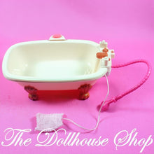 Fisher Price Loving Family Dollhouse Pink White Claw Foot Bath Tub Bathroom-The Dollhouse Shop
