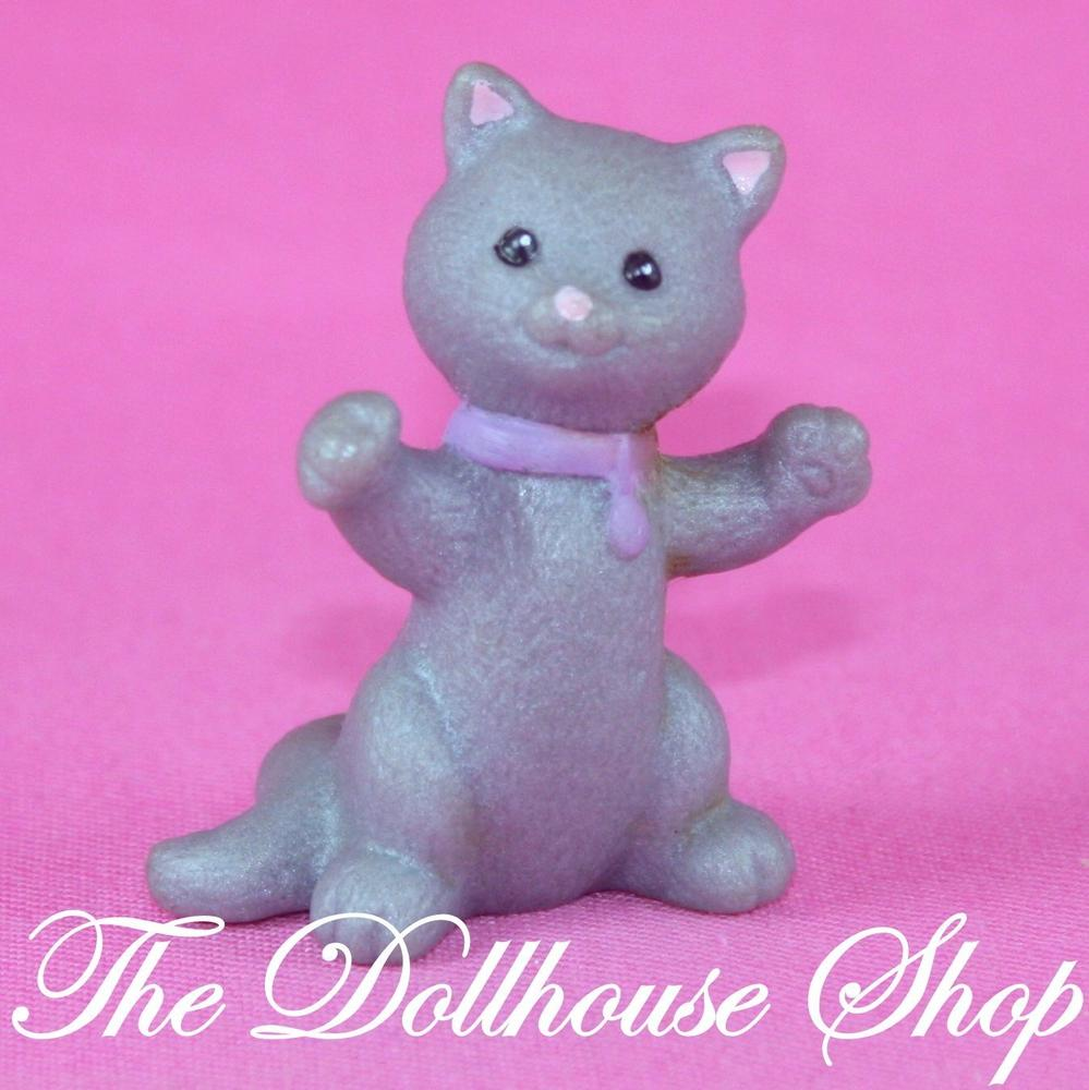 Fisher Price Loving Family Dollhouse Playful Gray Pet Kitten Cat Kitty Animal-Toys & Hobbies:Preschool Toys & Pretend Play:Fisher-Price:1963-Now:Dollhouses-Fisher-Price-Animals & Pets,Backyard Fun,Dollhouse,Fisher Price,Gray,Loving Family,Used-The Dollhouse Shop