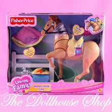 Fisher Price Loving Family Dollhouse Pony Stable Western Horse Coco-Toys & Hobbies:Preschool Toys & Pretend Play:Fisher-Price:1963-Now:Dollhouses-Fisher-Price-Dollhouse,Fisher Price,Horses & Stables,Loving Family,New,New Boxed Sets-Fisher Price Loving Family Pony Coco for dollhouses! Press her head to hear a whinny. Find this fun toy at The Dollhouse Shop today!-The Dollhouse Shop