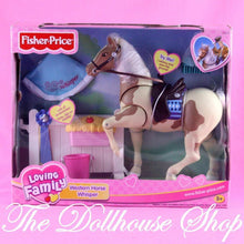 Fisher Price Loving Family Dollhouse Pony Stable Western Horse Whisper-Toys & Hobbies:Preschool Toys & Pretend Play:Fisher-Price:1963-Now:Dollhouses-Fisher-Price-Animals & Pets,Dollhouse,Fisher Price,Horses & Stables,Loving Family,New,New Boxed Sets-Fisher Price Loving Family Pony Whisper with golden coat and fun sounds! Perfect for dollhouses. Find it now at The Dollhouse Shop!-The Dollhouse Shop