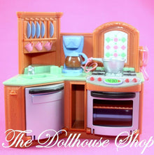 Fisher Price Loving Family Dollhouse Premium Brown Kitchen Stove Oven Sink-Toys & Hobbies:Preschool Toys & Pretend Play:Fisher-Price:1963-Now:Dollhouses-Fisher-Price-Brown,Dollhouse,Fisher Price,Kitchen,Loving Family,Twin Time,Used-Fisher Price Loving Family Twin Time Kitchen with lights, sounds, oven & phone. Perfect for dollhouse fun! Shop now at The Dollhouse Shop!-The Dollhouse Shop