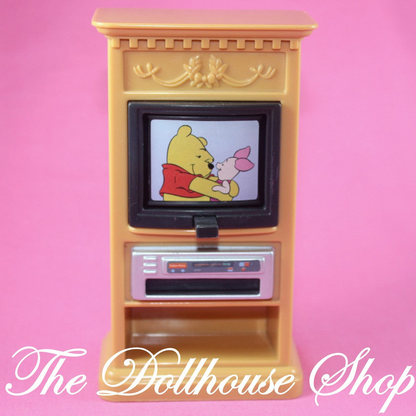 Fisher Price Loving Family Dollhouse Pretend 3 screen Flip TV Tan Television-Toys & Hobbies:Preschool Toys & Pretend Play:Fisher-Price:1963-Now:Dollhouses-Fisher-Price-Dollhouse,Fisher Price,Living Room,Loving Family,Used-The Dollhouse Shop