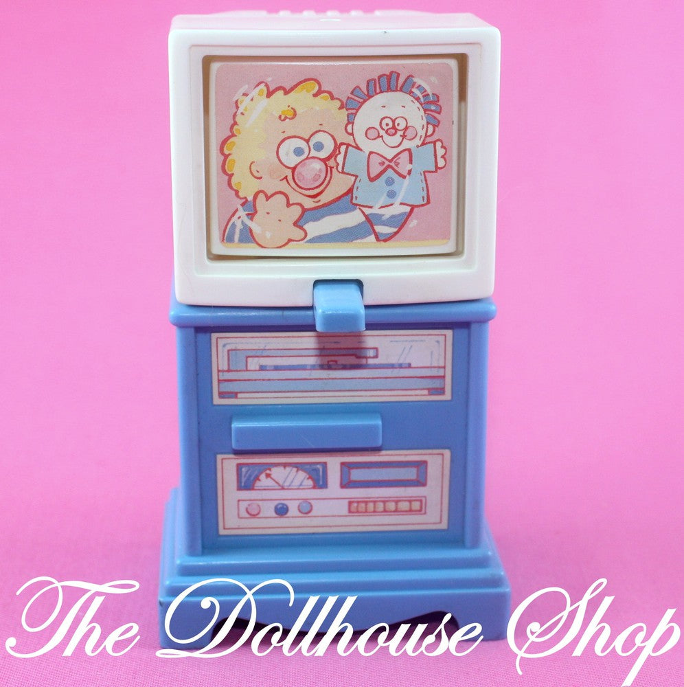 Fisher Price Loving Family Dollhouse Pretend Blue 3 screen Flip TV Television-Toys & Hobbies:Preschool Toys & Pretend Play:Fisher-Price:1963-Now:Dollhouses-Fisher-Price-Blue,Dollhouse,Fisher Price,Living Room,Loving Family,Used-The Dollhouse Shop