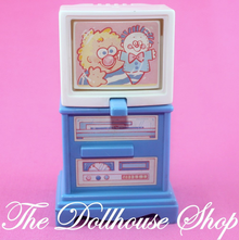 Fisher Price Loving Family Dollhouse Pretend Blue 3 screen Flip TV Television-Toys & Hobbies:Preschool Toys & Pretend Play:Fisher-Price:1963-Now:Dollhouses-Fisher-Price-Blue,Dollhouse,Fisher Price,Living Room,Loving Family,Used-The Dollhouse Shop