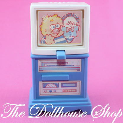 Fisher Price Loving Family Dollhouse Pretend Blue 3 screen Flip TV Television-Toys & Hobbies:Preschool Toys & Pretend Play:Fisher-Price:1963-Now:Dollhouses-Fisher-Price-Blue,Dollhouse,Fisher Price,Living Room,Loving Family,Used-The Dollhouse Shop