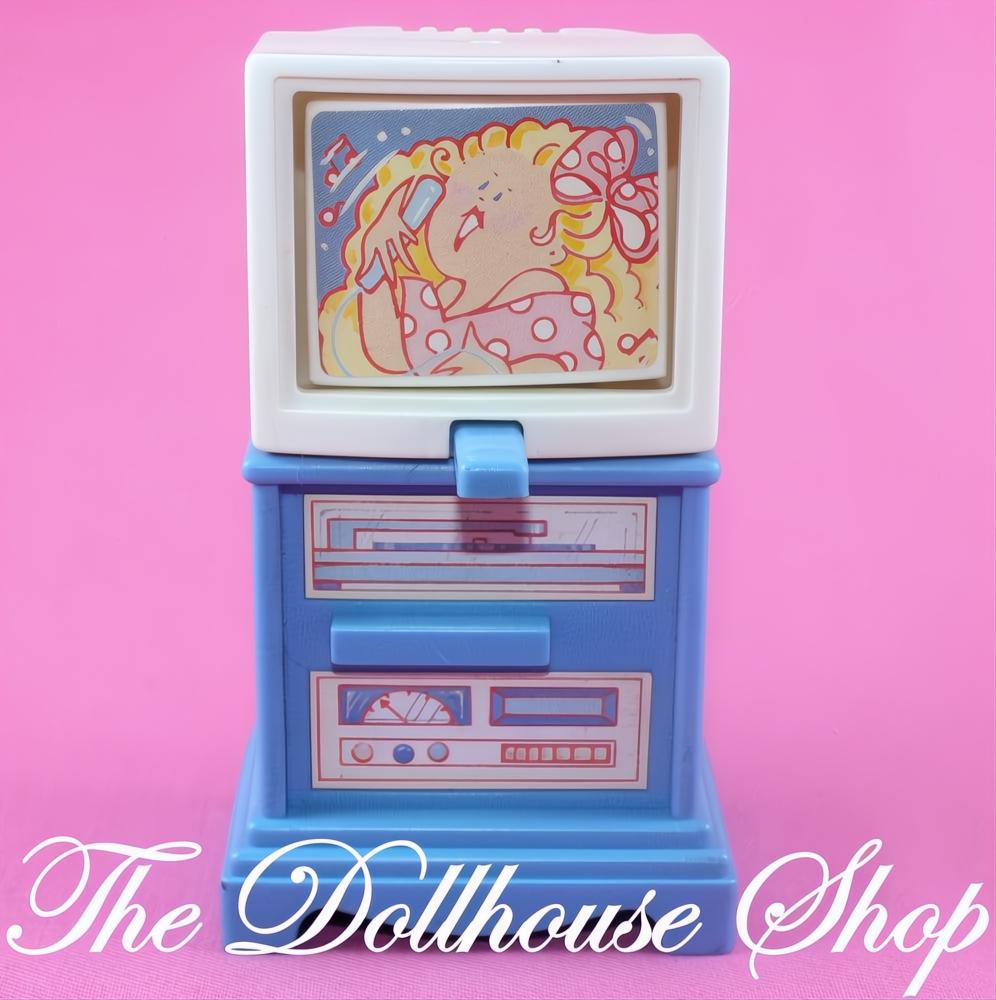 Fisher-Price Loving Family Dollhouse Pretend Blue 3 screen Flip TV Television-The Dollhouse Shop