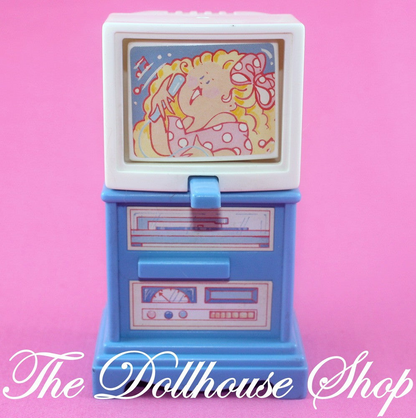 Fisher Price Loving Family Dollhouse Pretend Blue 3 screen Flip TV Television-Toys & Hobbies:Preschool Toys & Pretend Play:Fisher-Price:1963-Now:Dollhouses-Fisher-Price-Blue,Dollhouse,Fisher Price,Living Room,Loving Family,Used-The Dollhouse Shop