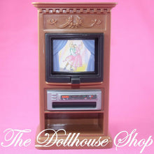 Fisher Price Loving Family Dollhouse Pretend Brown 3 screen Flip TV Television-Toys & Hobbies:Preschool Toys & Pretend Play:Fisher-Price:1963-Now:Dollhouses-Fisher-Price-Brown,Dollhouse,Fisher Price,Living Room,Loving Family,Used-Fisher Price Loving Family Dollhouse 3-channel flip TV toy, perfect for pretend play. Find this rare gem today at The Dollhouse Shop!-The Dollhouse Shop