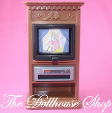 Fisher Price Loving Family Dollhouse Pretend Brown 3 screen Flip TV Television-Toys & Hobbies:Preschool Toys & Pretend Play:Fisher-Price:1963-Now:Dollhouses-Fisher-Price-Brown,Dollhouse,Fisher Price,Living Room,Loving Family,Used-The Dollhouse Shop