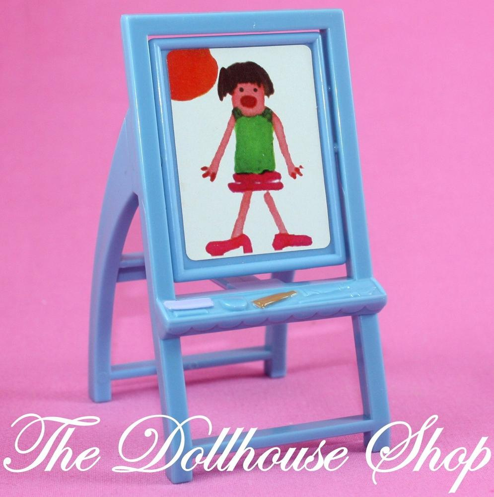 Fisher Price Loving Family Dollhouse Pretend Dolls Nursery Easel Chalk Board-Toys & Hobbies:Preschool Toys & Pretend Play:Fisher-Price:1963-Now:Dollhouses-Fisher-Price-Dollhouse,Fisher Price,Loving Family,Nursery Room,Playroom,Used-The Dollhouse Shop