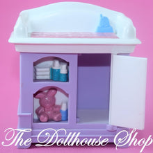 Fisher-Price Loving Family Dollhouse Purple Baby Doll Changing Table Nursery-The Dollhouse Shop