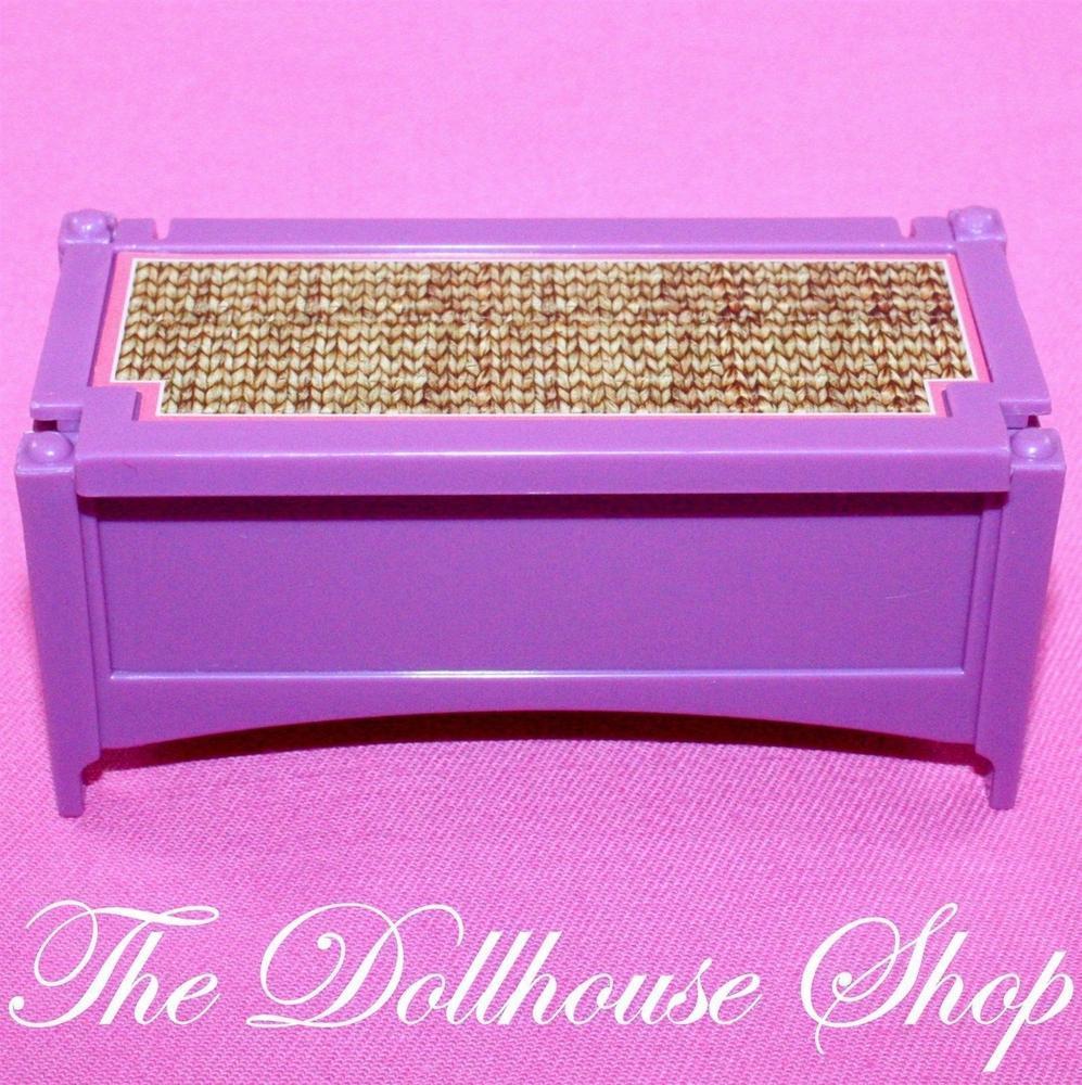 Fisher Price Loving Family Dollhouse Purple Blanket Box Hope Chest Doll Bedroom-Toys & Hobbies:Preschool Toys & Pretend Play:Fisher-Price:1963-Now:Dollhouses-Fisher-Price-Bedroom,Dollhouse,Fisher Price,Kids Bedroom,Loving Family,Used-Fisher Price Loving Family Dollhouse Purple Blanket Box perfect for Barbie and more! Find fun dollhouse toys at The Dollhouse Shop today!-The Dollhouse Shop