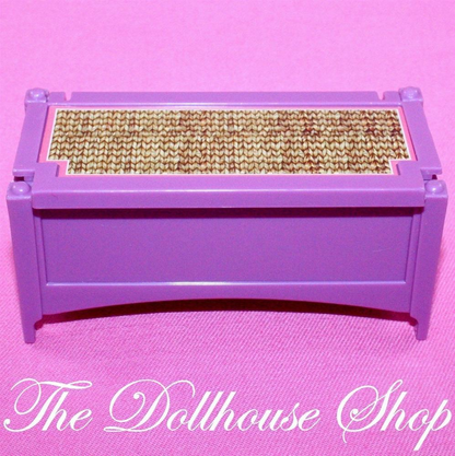Fisher Price Loving Family Dollhouse Purple Blanket Box Hope Chest Doll Bedroom-Toys & Hobbies:Preschool Toys & Pretend Play:Fisher-Price:1963-Now:Dollhouses-Fisher-Price-Bedroom,Dollhouse,Fisher Price,Kids Bedroom,Loving Family,Used-The Dollhouse Shop