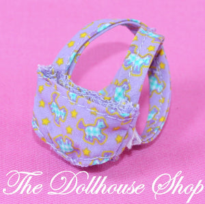 Fisher Price Loving Family Dollhouse Purple Floral Baby Doll Carrier Nursery-Toys & Hobbies:Preschool Toys & Pretend Play:Fisher-Price:1963-Now:Dollhouses-Fisher Price-Baby, Blue, Doll Dress Ups, Dollhouse, Fisher Price, Loving Family, Nursery Room, Used-The Dollhouse Shop