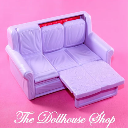 Fisher Price Loving Family Dollhouse Purple Fold-Out Sofa Couch-The Dollhouse Shop