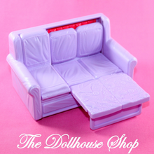 Fisher Price Loving Family Dollhouse Purple Fold-Out Sofa Couch-Toys & Hobbies:Preschool Toys & Pretend Play:Fisher-Price:1963-Now:Dollhouses-Fisher-Price-Chairs,Dollhouse,Dream Dollhouse,Fisher Price,Living Room,Loving Family,Used-The Dollhouse Shop