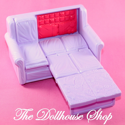 Fisher Price Loving Family Dollhouse Purple Fold-Out Sofa Couch-Toys & Hobbies:Preschool Toys & Pretend Play:Fisher-Price:1963-Now:Dollhouses-Fisher-Price-Chairs,Dollhouse,Dream Dollhouse,Fisher Price,Living Room,Loving Family,Used-The Dollhouse Shop