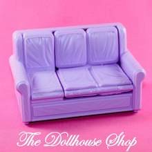 Fisher Price Loving Family Dollhouse Purple Fold-Out Sofa Couch-Toys & Hobbies:Preschool Toys & Pretend Play:Fisher-Price:1963-Now:Dollhouses-Fisher-Price-Chairs,Dollhouse,Dream Dollhouse,Fisher Price,Living Room,Loving Family,Used-The Dollhouse Shop