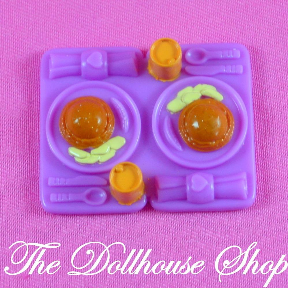 Fisher Price Loving Family Dollhouse Purple Hamburger Burger Kitchen Food Tray-Toys & Hobbies:Preschool Toys & Pretend Play:Fisher-Price:1963-Now:Dollhouses-Fisher-Price-Dining Room,Dollhouse,Fisher Price,Food Accessories,Kitchen,Loving Family,Purple,Used-The Dollhouse Shop