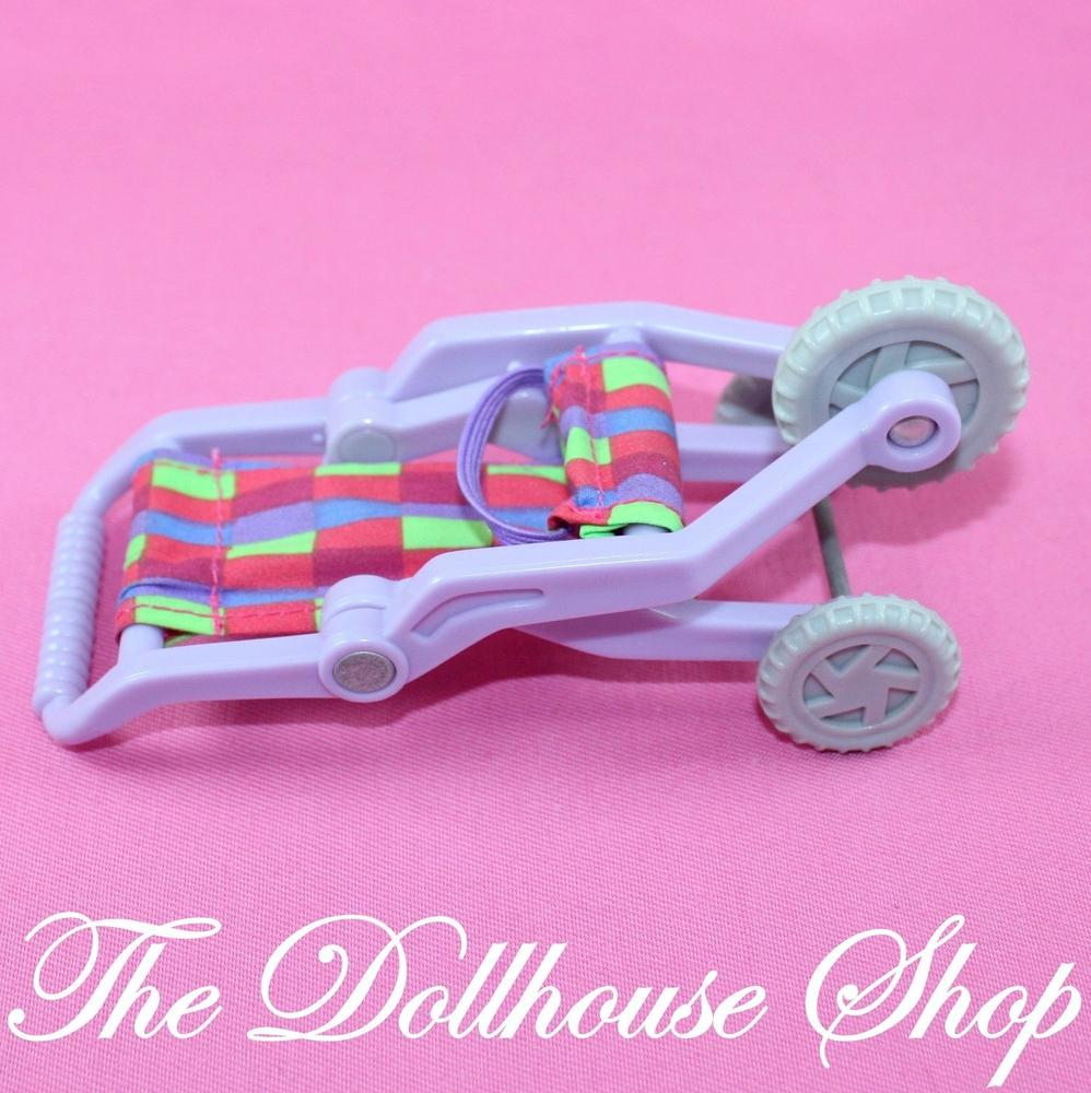 Fisher Price Loving Family Dollhouse Purple Jogger Baby Doll Pram Stroller-Toys & Hobbies:Preschool Toys & Pretend Play:Fisher-Price:1963-Now:Dollhouses-Fisher-Price-Baby,Dollhouse,Fisher Price,Loving Family,Nursery Room,Used-The Dollhouse Shop