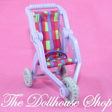 Fisher Price Loving Family Dollhouse Purple Jogger Baby Doll Pram Stroller-Toys & Hobbies:Preschool Toys & Pretend Play:Fisher-Price:1963-Now:Dollhouses-Fisher-Price-Baby,Dollhouse,Fisher Price,Loving Family,Nursery Room,Used-The Dollhouse Shop