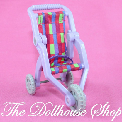 Fisher Price Loving Family Dollhouse Purple Jogger Baby Doll Pram Stroller-Toys & Hobbies:Preschool Toys & Pretend Play:Fisher-Price:1963-Now:Dollhouses-Fisher-Price-Baby,Dollhouse,Fisher Price,Loving Family,Nursery Room,Used-The Dollhouse Shop