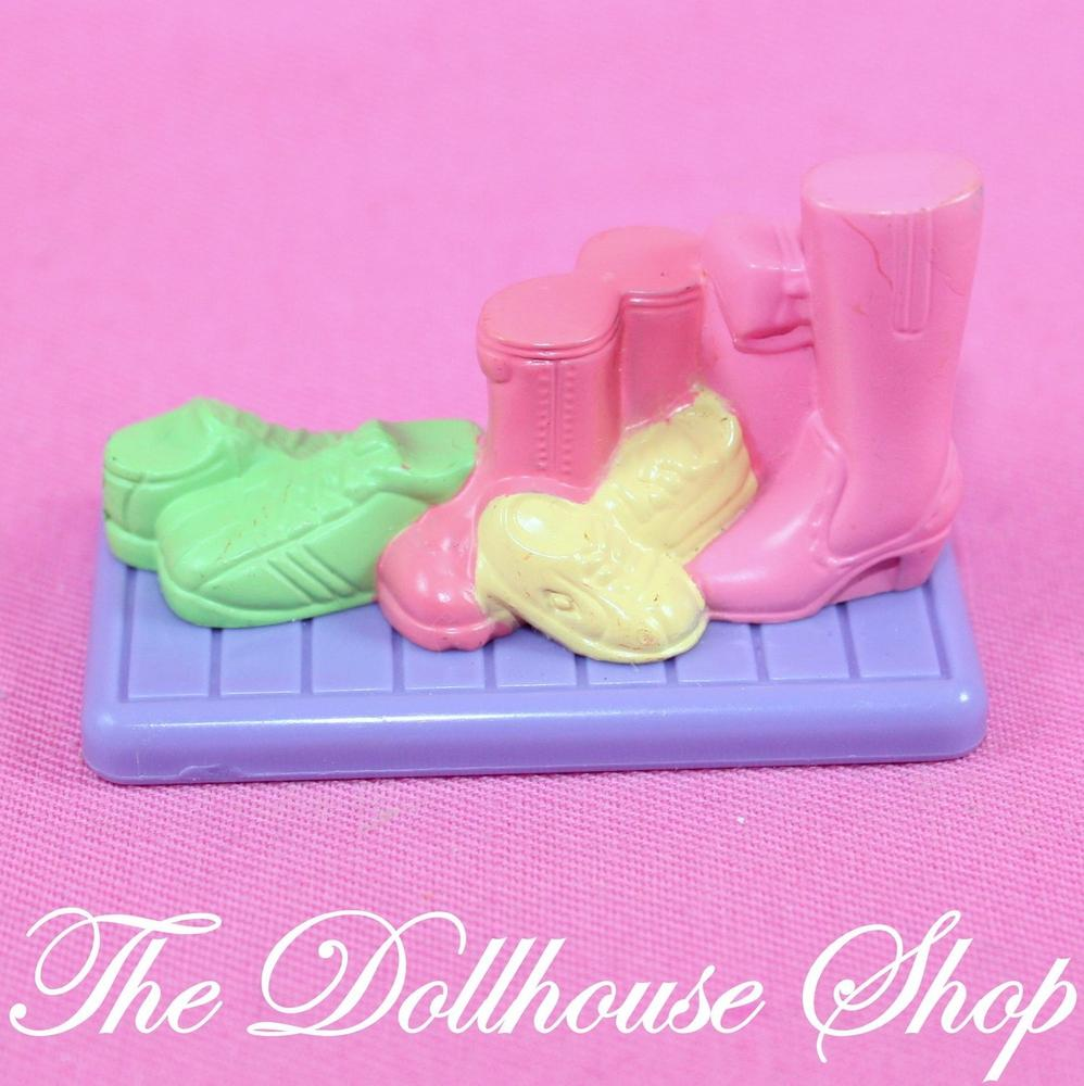 Fisher Price Loving Family Dollhouse Purple Laundry Room Shoes Doll Boot Mat-Toys & Hobbies:Preschool Toys & Pretend Play:Fisher-Price:1963-Now:Dollhouses-Fisher-Price-Bedroom,Dollhouse,Fisher Price,Kids Bedroom,Laundry Room,Loving Family,Used-The Dollhouse Shop