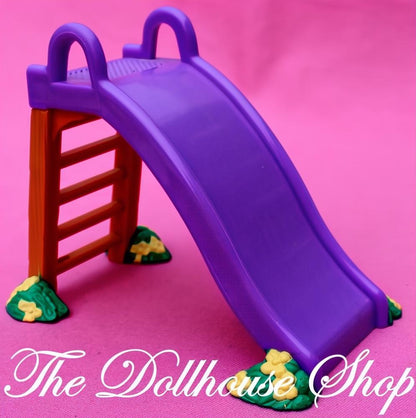 Fisher-Price Loving Family Dollhouse Purple Playground Doll Slide Backyard Fun-The Dollhouse Shop