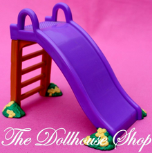 Fisher Price Loving Family Dollhouse Purple Playground Doll Slide Backyard Fun-Toys & Hobbies:Preschool Toys & Pretend Play:Fisher-Price:1963-Now:Dollhouses-Fisher-Price-Backyard Fun,Dollhouse,Fisher Price,Loving Family,Outdoor Furniture,Purple,Sweet sounds,Used-The Dollhouse Shop