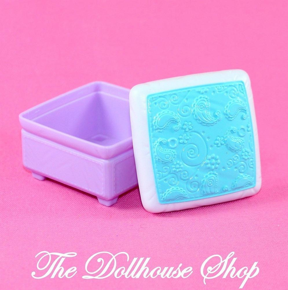 Fisher Price Loving Family Dollhouse Purple Sofa Ottoman Living Room-Toys & Hobbies:Preschool Toys & Pretend Play:Fisher-Price:1963-Now:Dollhouses-Fisher-Price-Dollhouse,Fisher Price,Kids Bedroom,Living Room,Loving Family,Playroom,Used-The Dollhouse Shop