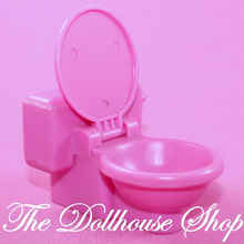Fisher Price Loving Family Dollhouse Scrub a Dub Bathroom Pink Toilet Potty-Toys & Hobbies:Preschool Toys & Pretend Play:Fisher-Price:1963-Now:Dollhouses-Fisher-Price-Bathroom,Dollhouse,Fisher Price,Loving Family,Used-The Dollhouse Shop