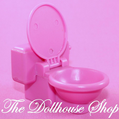 Fisher Price Loving Family Dollhouse Scrub a Dub Bathroom Pink Toilet Potty-Toys & Hobbies:Preschool Toys & Pretend Play:Fisher-Price:1963-Now:Dollhouses-Fisher-Price-Bathroom,Dollhouse,Fisher Price,Loving Family,Used-The Dollhouse Shop