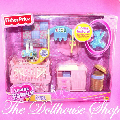Fisher Price Loving Family Dollhouse Sweet Sounds Deluxe Nursery Room Crib-Toys & Hobbies:Preschool Toys & Pretend Play:Fisher-Price:1963-Now:Dollhouses-Fisher-Price-Dollhouse,Fisher Price,Loving Family,New,New Boxed Sets,Nursery,Sweet Sounds-The Dollhouse Shop