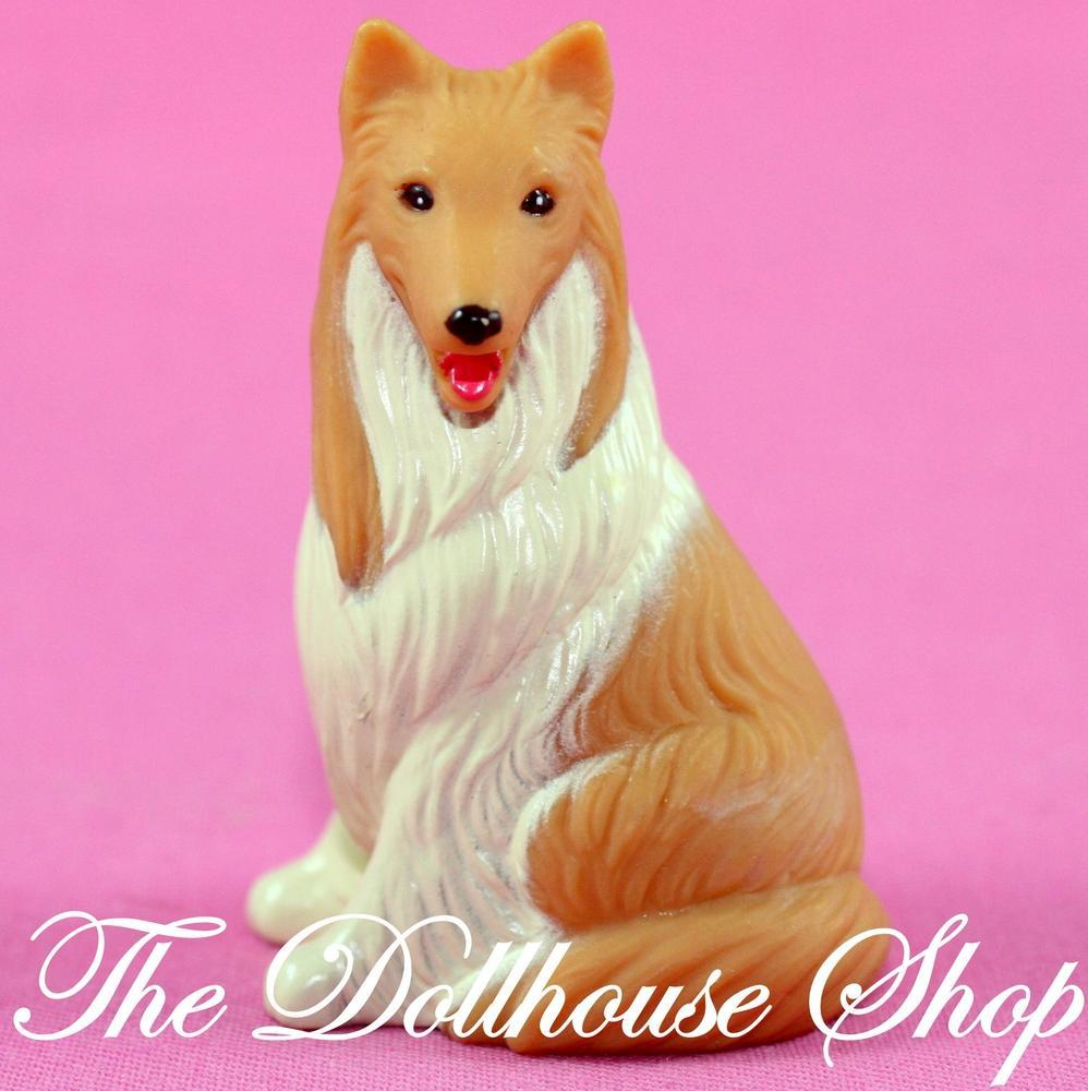 Fisher Price Loving Family Dollhouse Tan Collie Pet Puppy Dog Animal-Toys & Hobbies:Preschool Toys & Pretend Play:Fisher-Price:1963-Now:Dollhouses-Fisher-Price-Animals & Pets,Dollhouse,Fisher Price,Loving Family,Used-The Dollhouse Shop