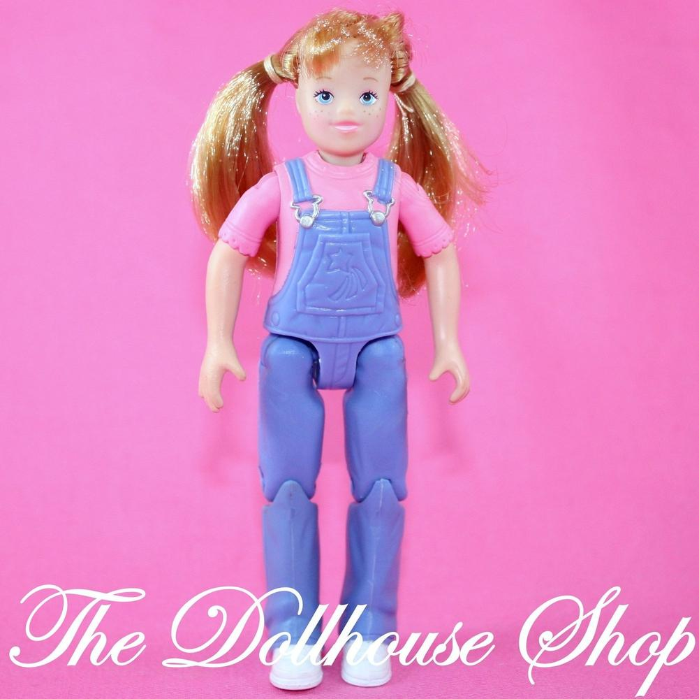 Fisher Price Loving Family Dollhouse Teen Girl Doll Blue Overalls Pink Top-Toys & Hobbies:Preschool Toys & Pretend Play:Fisher-Price:1963-Now:Dollhouses-Fisher-Price-Camping Sets,Dollhouse,Dolls,Fisher Price,Girl Dolls,Loving Family,Used-The Dollhouse Shop
