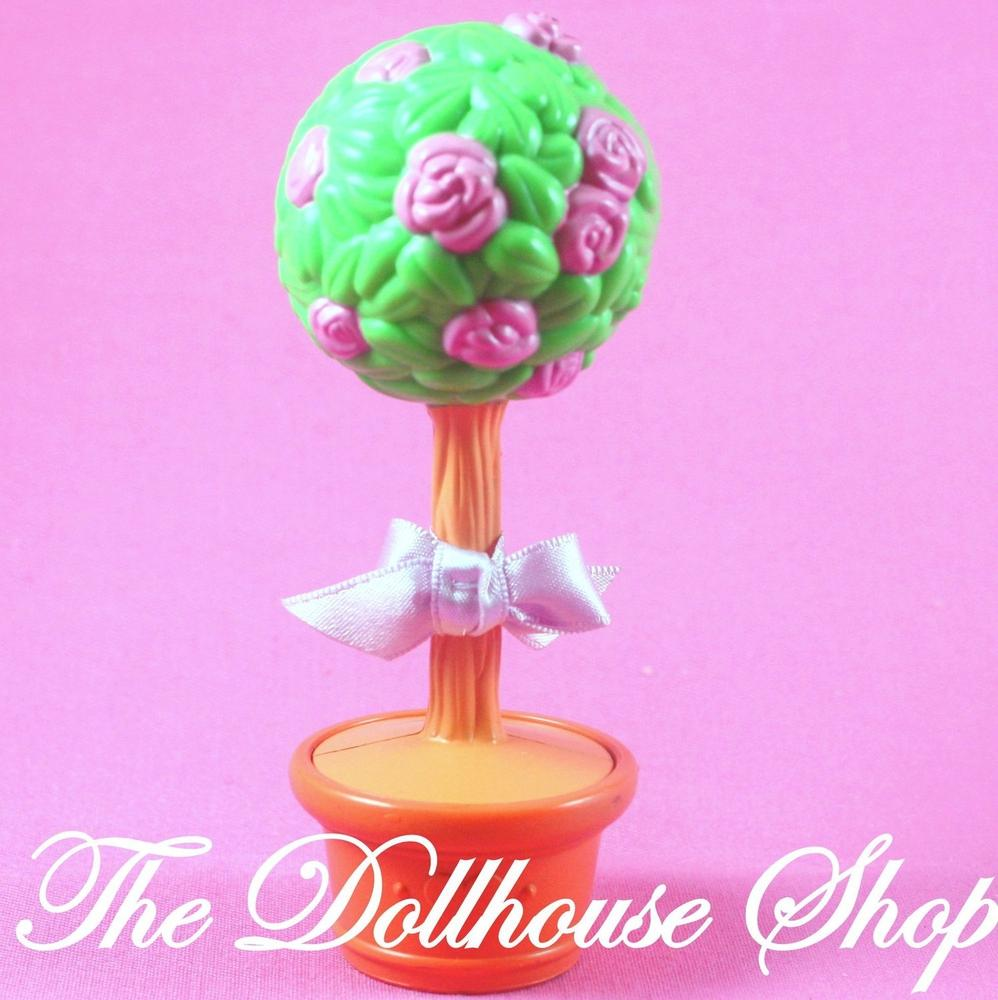 Fisher Price Loving Family Dollhouse Topiary Tree Potted Plant Roses-Toys & Hobbies:Preschool Toys & Pretend Play:Fisher-Price:1963-Now:Dollhouses-Fisher-Price-Backyard Fun,Dollhouse,Fisher Price,Loving Family,Plants and Vases,Used-The Dollhouse Shop