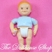 Fisher Price Loving Family Dollhouse Twin Time Blue Baby Boy Doll bottle-Toys & Hobbies:Preschool Toys & Pretend Play:Fisher-Price:1963-Now:Dollhouses-Fisher-Price-Baby,Blue,Boy Dolls,Dollhouse,Dolls,Fisher Price,Loving Family,Twins,Used-Fisher Price Loving Family Dollhouse Baby Boy doll with bottle, perfect for play. Find this 2 3/4" poseable doll at The Dollhouse Shop today!-The Dollhouse Shop