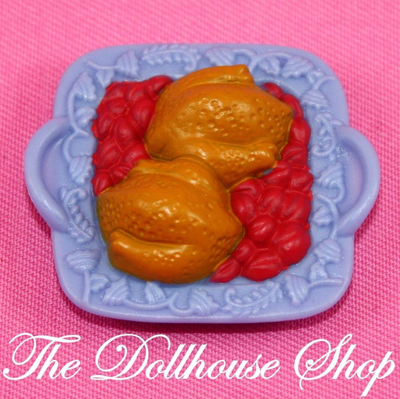 Fisher Price Loving Family Dollhouse Two Roast Turkey Chicken Doll Kitchen Food-Toys & Hobbies:Preschool Toys & Pretend Play:Fisher-Price:1963-Now:Dollhouses-Fisher-Price-Christmas,Dollhouse,Fisher Price,Food Accessories,Holidays & Seasonal,Loving Family,Used-The Dollhouse Shop