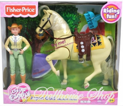 Fisher-Price Loving Family Dollhouse Western Horse Pony Aspen Gold-The Dollhouse Shop
