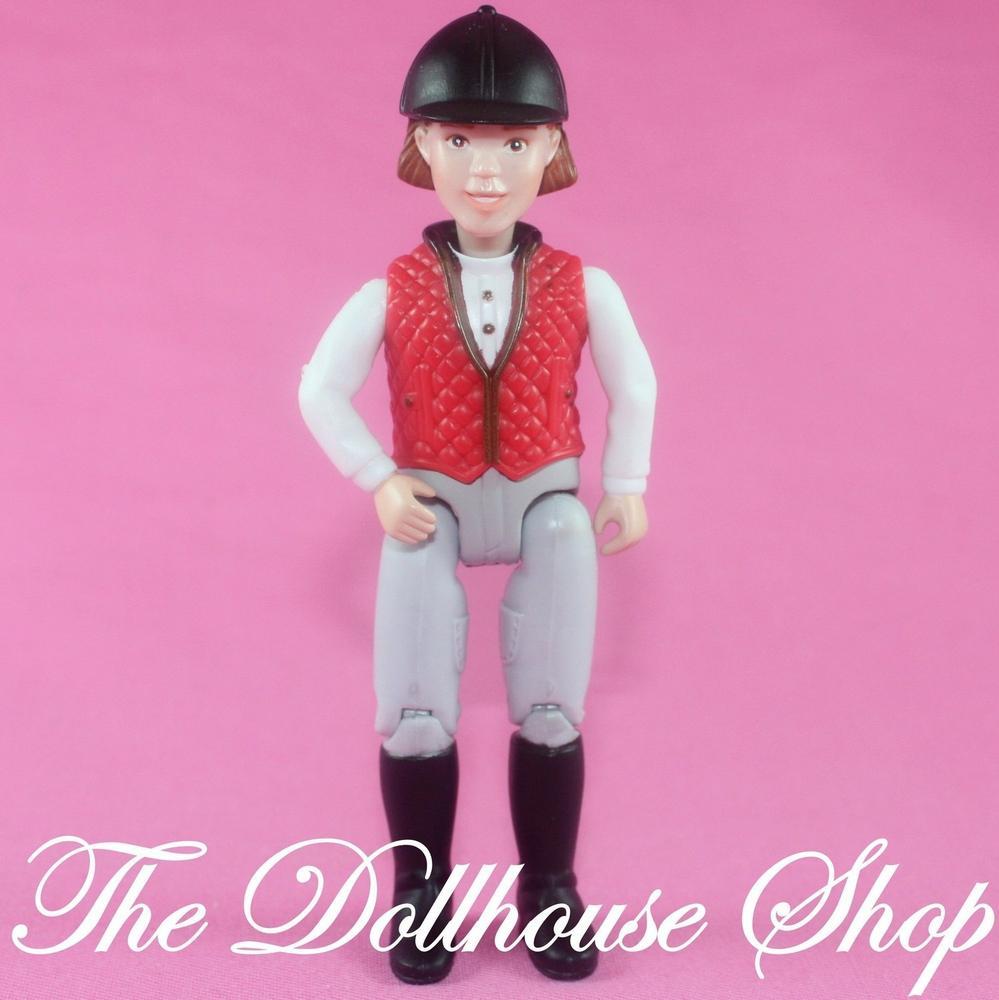 Fisher Price Loving Family Dollhouse Western Horse Rider Girl Doll Red Vest-Toys & Hobbies:Preschool Toys & Pretend Play:Fisher-Price:1963-Now:Dollhouses-Fisher-Price-Brown Hair,Dollhouse,Dolls,English Style Riders,Fisher Price,Girl Dolls,Horse Rider,Loving Family,Used,Western Style Rider,White-Fisher Price Loving Family Dollhouse Western Horse Rider Girl Doll with poseable parts. Find this fun, creative toy at The Dollhouse Shop today!-The Dollhouse Shop